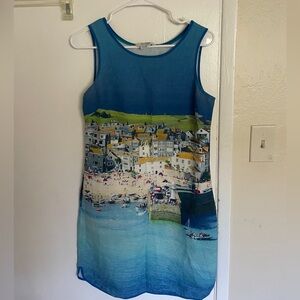 Boden Blue Patterned Beach Town Dress